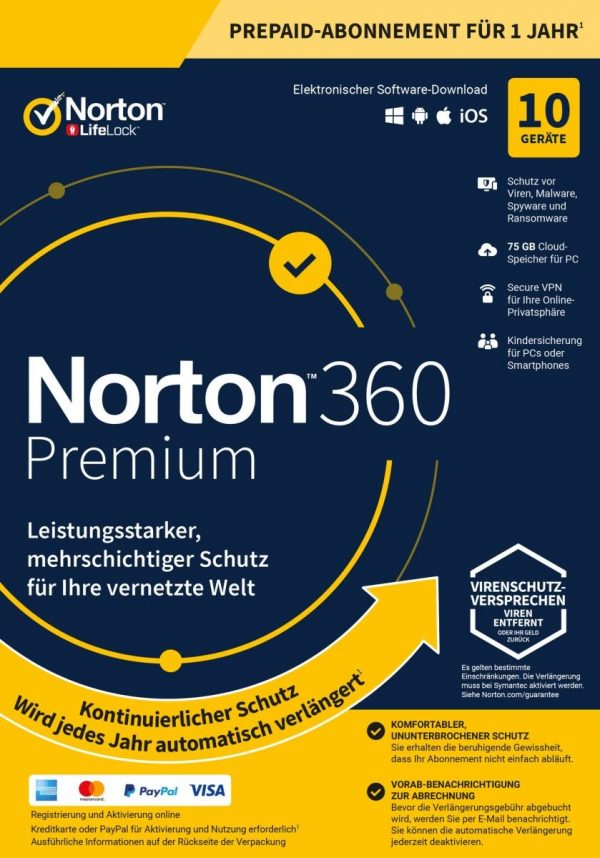 Norton 360 kein ABO (10 D - 1 Y) Premium